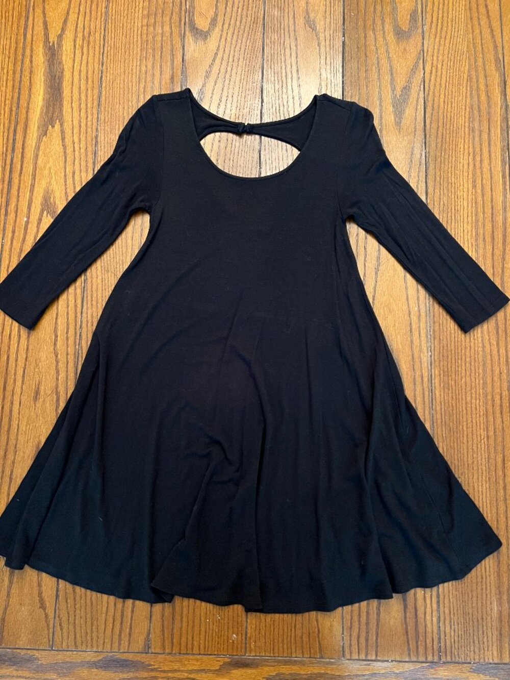 American Eagle Black Soft Swing Dress XXS Keyhole Back
